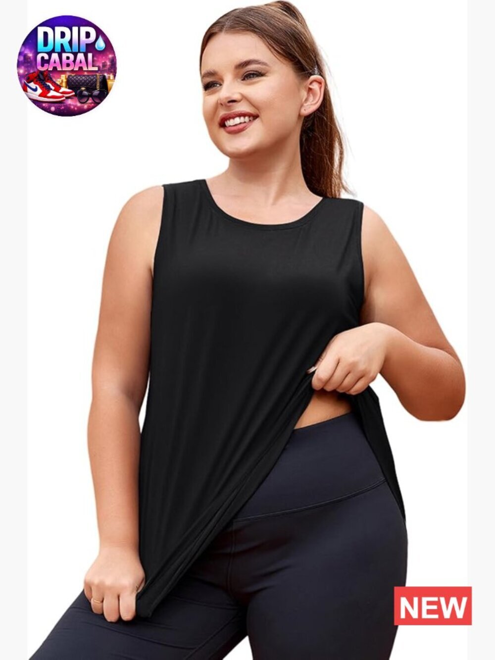 Polyester Lyocell Spandex Quick Dry Plus Size Workout Tank Top